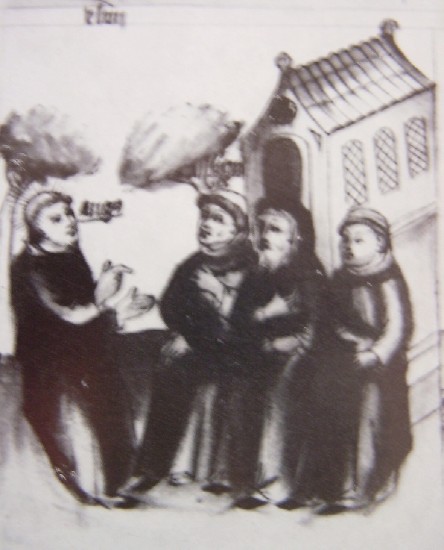 Agostino visita gli Eremitani di Toscana, immagine tratta dalla Historia Augustini
