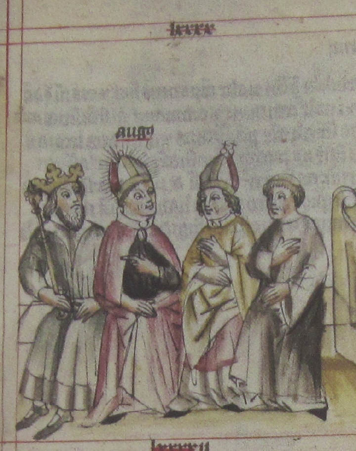 Agostino d una regola a re e vescovi, immagine tratta dalla Historia Augustini
