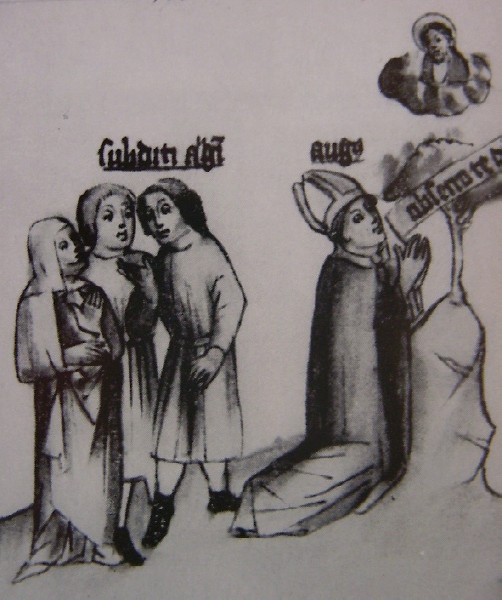 Agostino prega per i suoi detrattori, immagine tratta dalla Historia Augustini