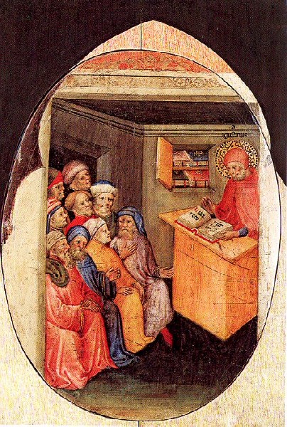 Agostino insegna retorica (1396-1416) di Niccol di Pietro, Pinacoteca Vaticana