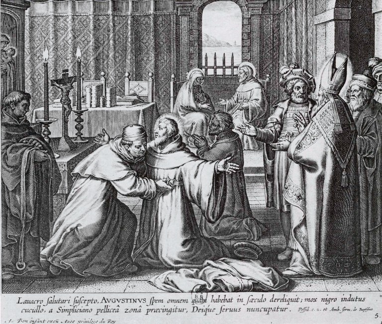 Vestizione di Agostino, dalla stampa di Bolswert pubblicata a Parigi nel 1624
