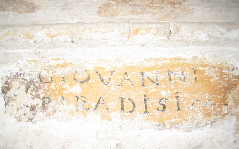 L'iscrizione che ricorda Giovanni Paradisi a Corciano, foto di Marco Mariotti Paradisi con l'autorizzazione del proprietario signor Paolo Massini