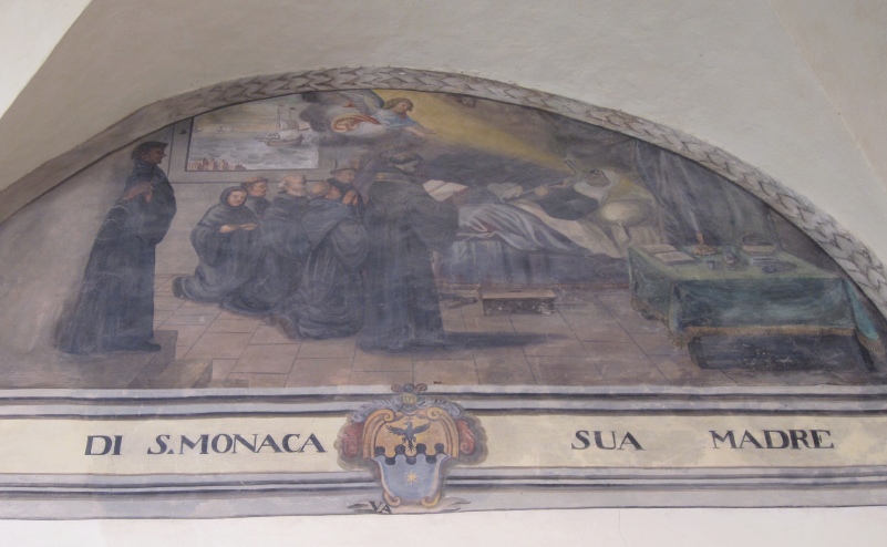 Morte di Monica a Ostia Tiberina, lunetta nel chiostro del convento agostiniano di Cortona