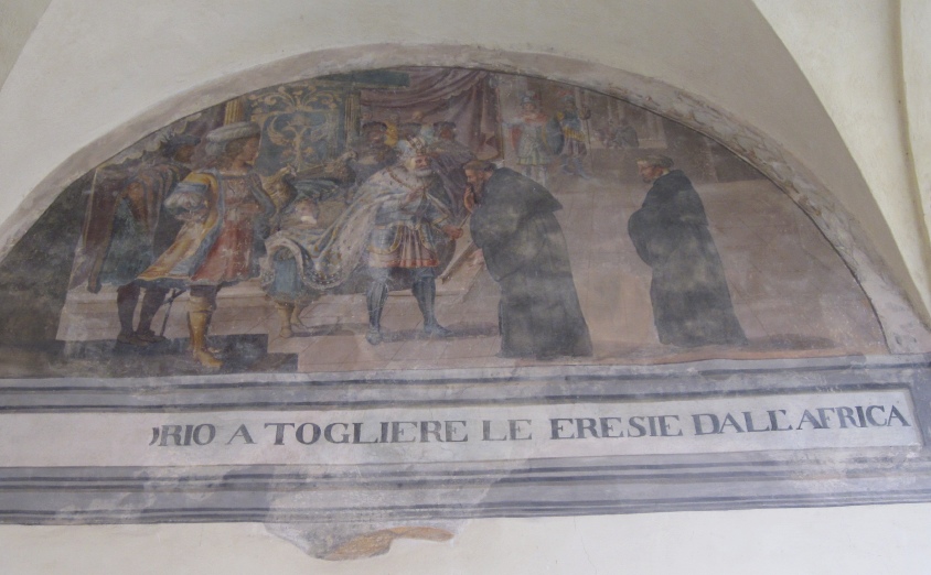 Ambasciata di Agostino presso l'imperatore Onorio, lunetta nel chiostro del convento agostiniano di Cortona