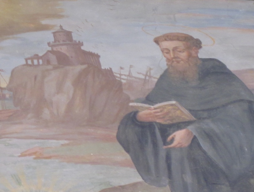 Il mistero della Trinit: Agostino incontra il bambin Ges su una spiaggia luneta nel chiostro del convento agostiniano di Cortona
