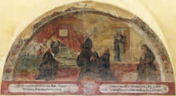 Morte di Agostino nel chiostro del monastero agostiniano di Fano