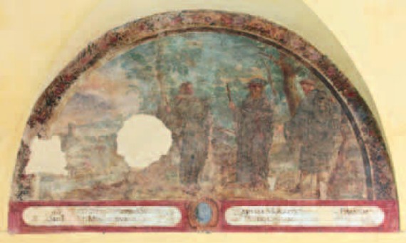 Agostino visita gli eremiti del monte Pisano nel chiostro del monastero agostiniano di Fano