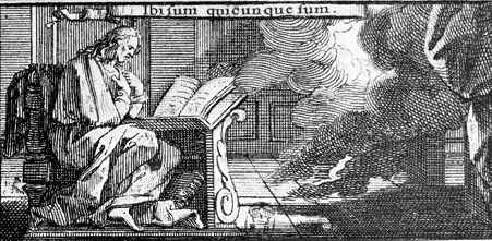 Agostino esamina se stesso prima di scrivere le Confessioni, immagine dalla stampa di Jean Mariette