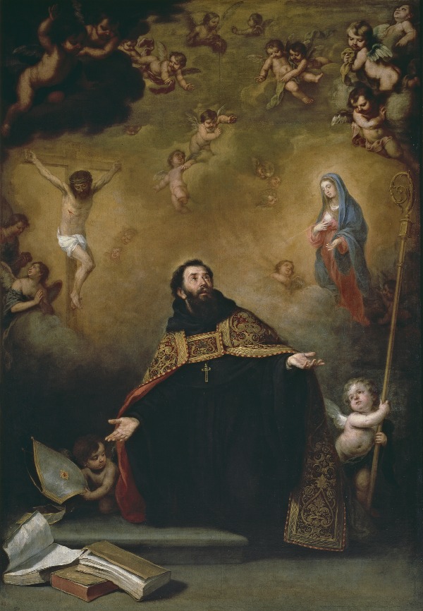 Agostino tra il sangue di Cristo e il latte della Vergine al Prado di Madrid