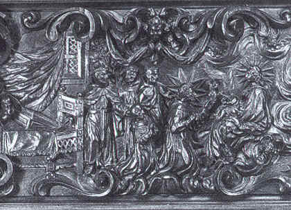 Agostino  ferito d'amore per Cristo, intaglio di Cosimo Fanzago