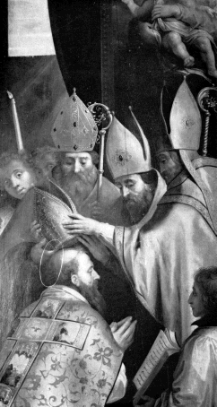 Agostino consacrato vescovo nella Tavola dipinta da Martinus Pepijn per la Cappella dell'Ospedale di Santa Elisabetta ad Anversa
