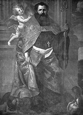 Agostino combatte gli eretici, opera di Erasmo Quellin (1635)