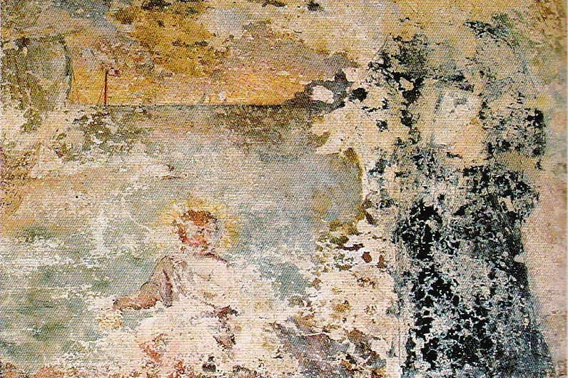 Il mistero della Trinit: Agostino incontra il Bambino Ges su una spiaggia, lunetta nel chiostro agostiniano di San Sepolcro