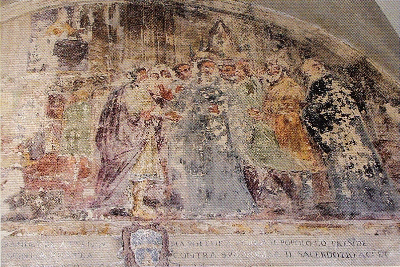 Ordinazione sacerdotale di Agostino, nel chiostro agostiniano di San Sepolcro