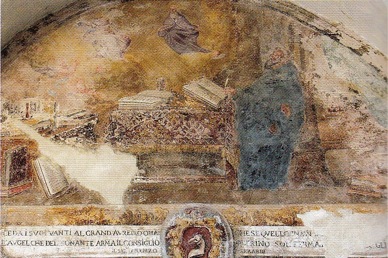 Agostino  in estasi davanti alla Trinit, lunetta nel chiostro agostiniano di San Sepolcro