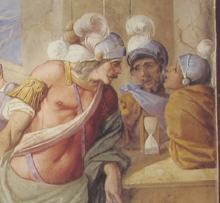 Affreschi di Ganassini nel chiostro della chiesa della SS. Trinit: Giovanni XXII in sogno decide di affidare il corpo agli Eremitani