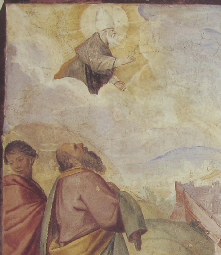Affreschi di Ganassini nel chiostro della chiesa della SS. Trinit: Agostino salva Pavia dalla peste