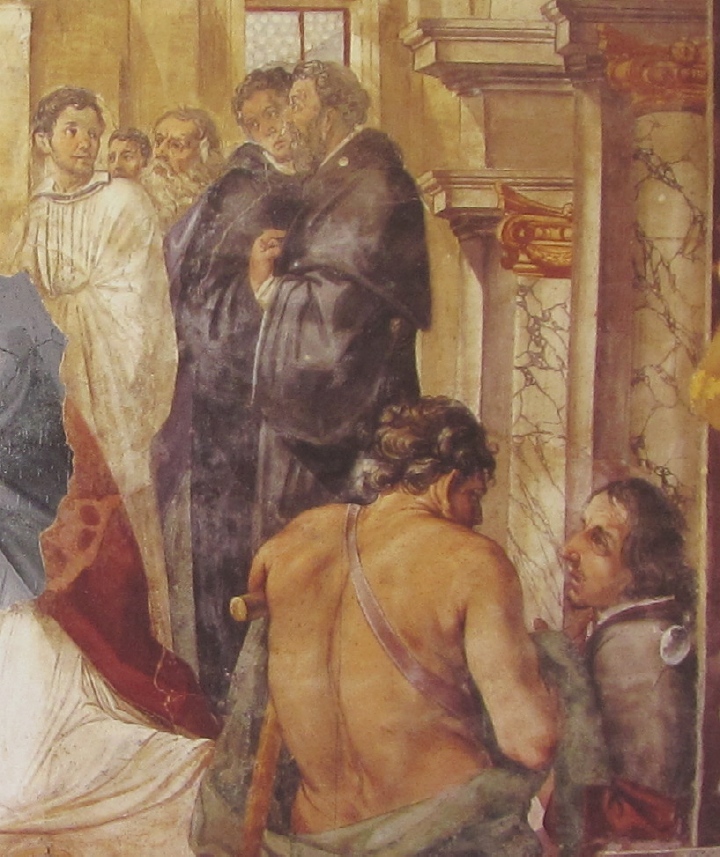 Affreschi di Ganassini nel chiostro della chiesa della SS. Trinit: Agostino ordinato sacerdote da Valerio vescovo di Ippona