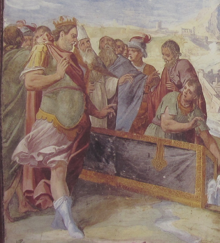 Affreschi di Ganassini nel chiostro della chiesa della SS. Trinit: Le spoglie di Agostino operano miracoli
