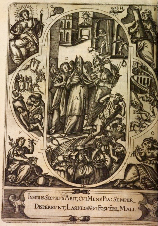 Attentato dei circoncellioni contro la vita di Agostino, stampa seicentesca di Johannes Wandereisen pubblicata nel 1631 a Ingolstadt