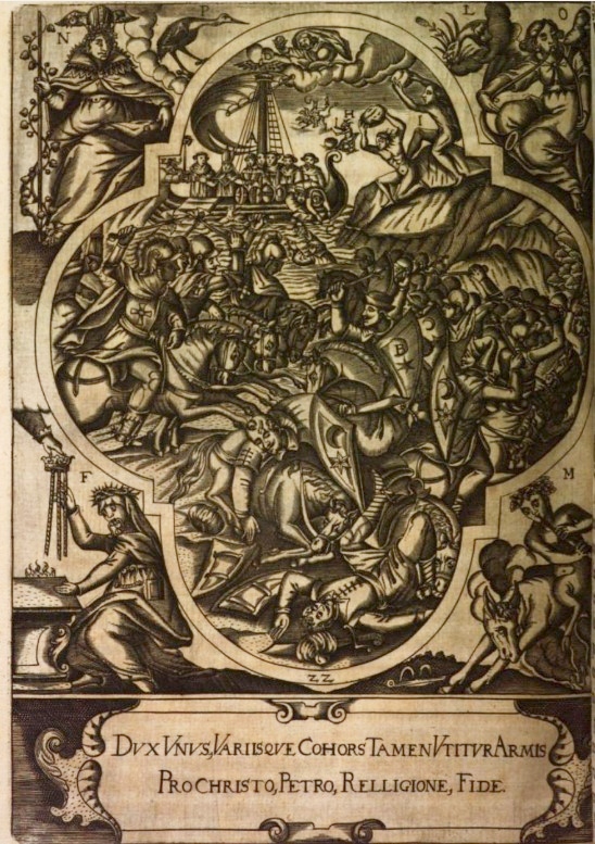 La posterit spirituale di Agostino, stampa seicentesca di Johannes Wandereisen pubblicata nel 1631 a Ingolstadt
