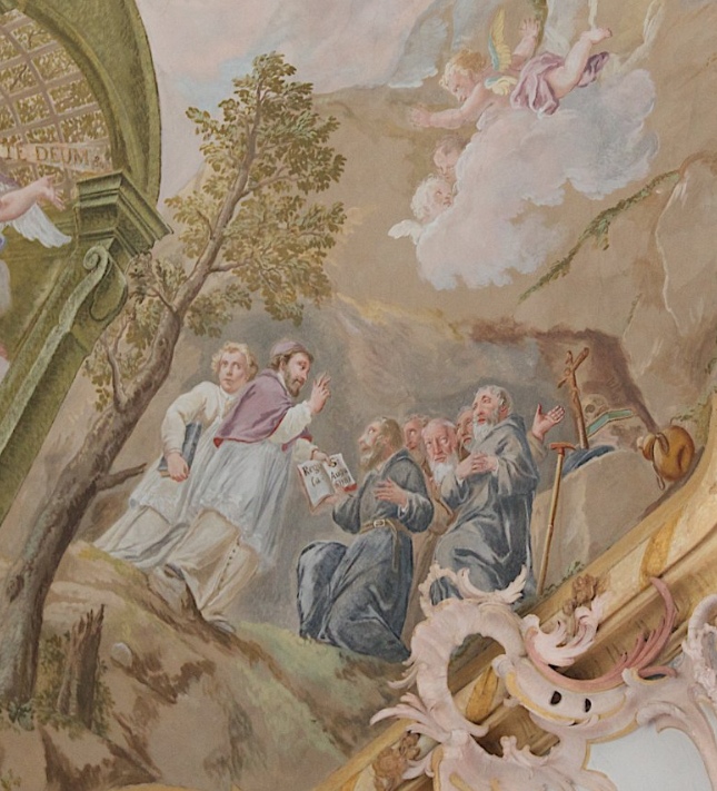 Felix Anton Scheffler: Agostino consegna la Regola, Baumburg, chiesa del convento di sant'Agostino