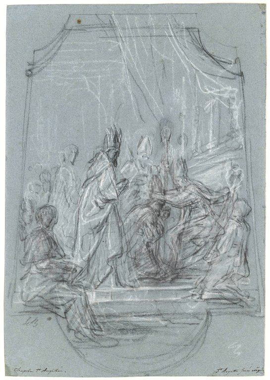 Agostino consacrato vescovo, disegno preparatorio di De Boullogne
