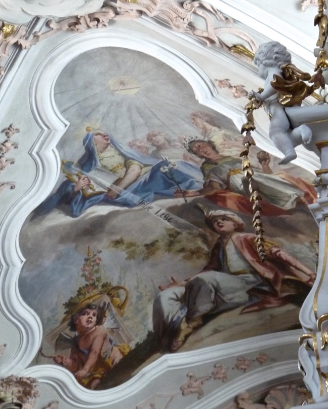 La scena del Tolle et Lege a Milano, dipinto di Gunther nella Abbazia agostiniana di Novacella