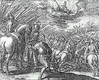 Agostino defunto appare nel pericolo a Francesco Gonzaga, duca di Mantova affresco a Rattenberg