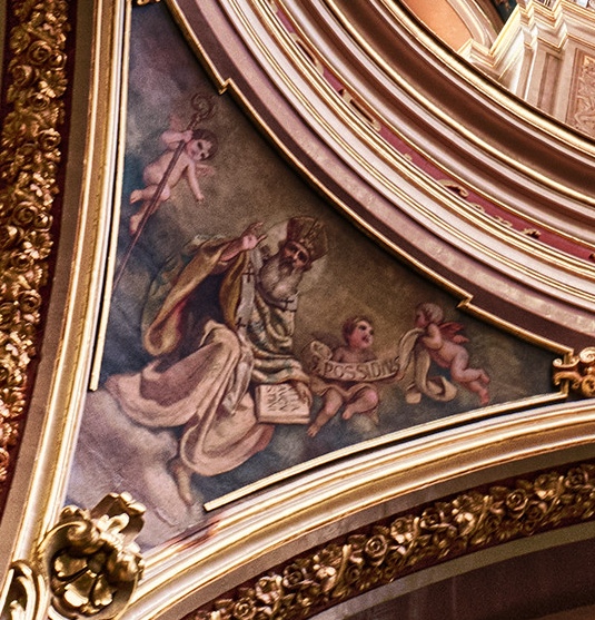 Immagine di Possidio dipinta nella chiesa di sant'Agostino a La Valletta a Malta