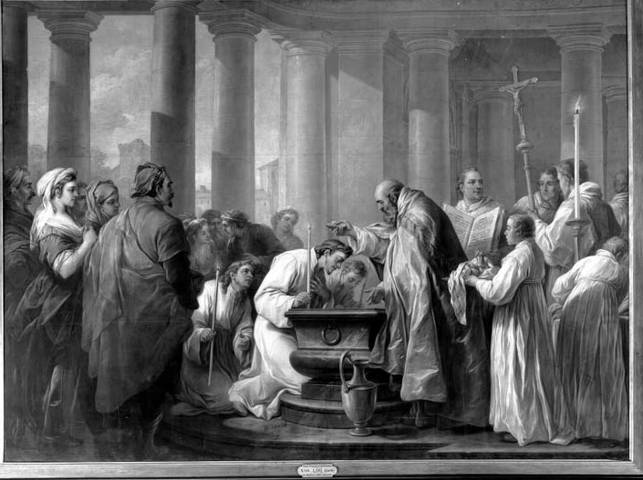 Battesimo di Agostino, tela di Carl Van Loo nella Chiesa di Notre-Dame-des-Victoires a Parigi