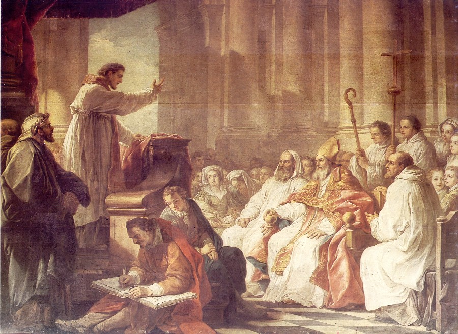La predicazione davanti a Valerio una tela di Carl Van Loo presso la Chiesa di Notre-Dame-des-Victoires a Parigi