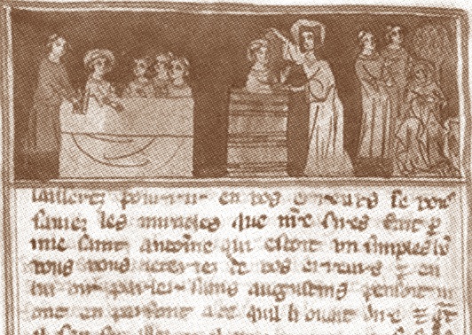 Conversione e battesimo di Agostino nel manoscritto ms 26 di Chantilly detto Ci nous dit
