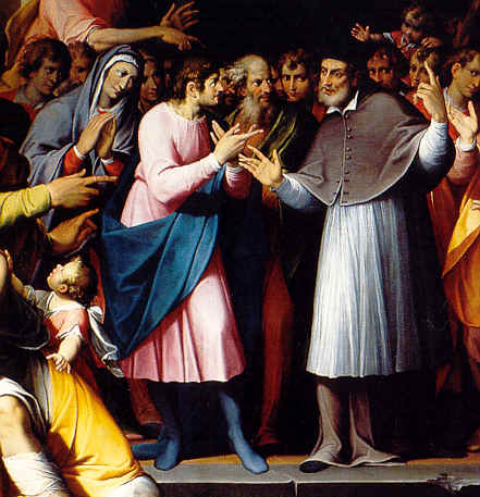 Particolare della Disputa tra sant'Ambrogio e sant'Agostino, tela di Procaccini nella chiesa agostiniana di san Marco a Milano