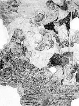 La Madonna appare ad Agostino, Monica e Nicola da Tolentino, afresco nella chiesa agostiniana di san Marco a Milano