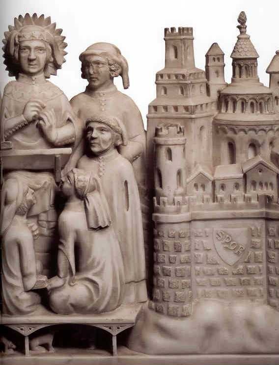Agostino insegna retorica a Roma, scultura dell'Arca di sant'Agostino in san Pietro in Ciel d'Oro a Pavia