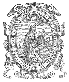 Agostino cardioforo, stemma dell'Ordine agostiniano nel 1591
