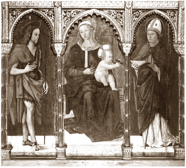 Madonna con Bambino in trono con i santi Giovanni Battista e Agostino