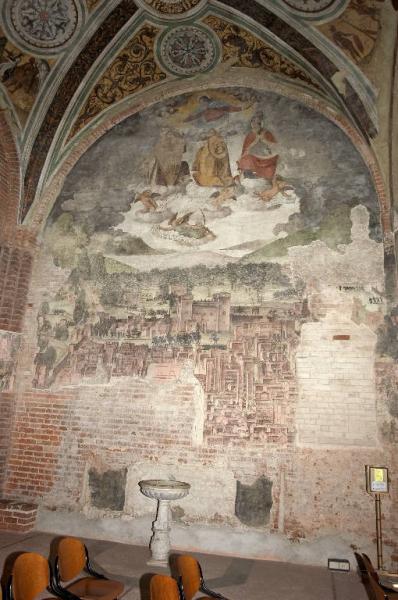 Iddio Padre e i santi Siro, Teodoro ed Agostino proteggono Pavia dall'assedio francese del 1522