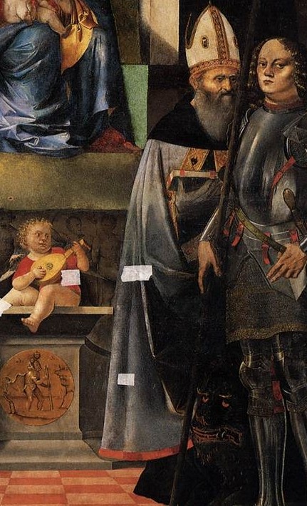 Madonna col Bambino, Agostino e Santi (Pala dei barcaioli) di Giovanni Agostino da Lodi