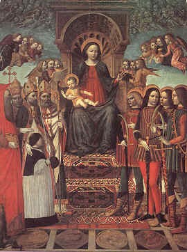 Vergine in trono con Santi e devoto Calagrani di Ambrogio da Fossano detto il Bergognone