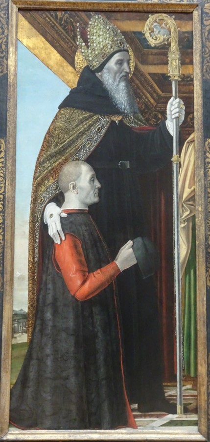 Agostino e donatore, particolare di Ambrogio da Fossano detto il Bergognone