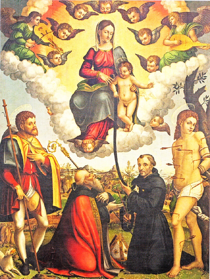 Madonna della Cintura in gloria con i santi Agostino, Nicola da Tolentino, Rocco e Sebastiano