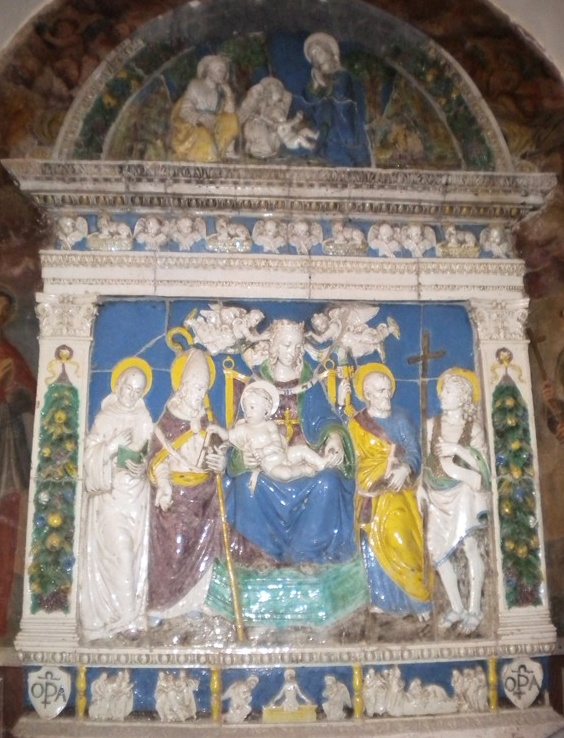 Madonna con Ges Bambino in trono e i santi Agostino, Giovanni Battista, Pietro e Giacomo
