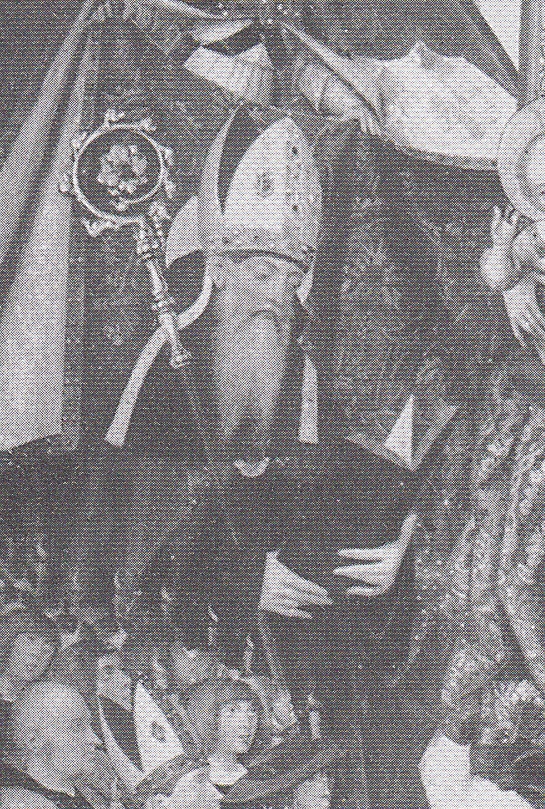 Sant'Agostino e Nicola da Tolentino ai piedi della Vergine incoronata con il Bambino e devoti oranti