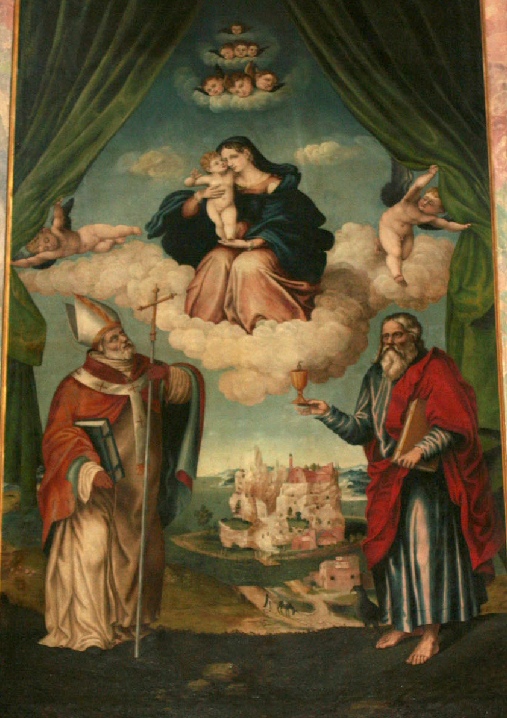 Madonna con Ges Bambino con Sant'Agostino e San Giovanni Evangelista
