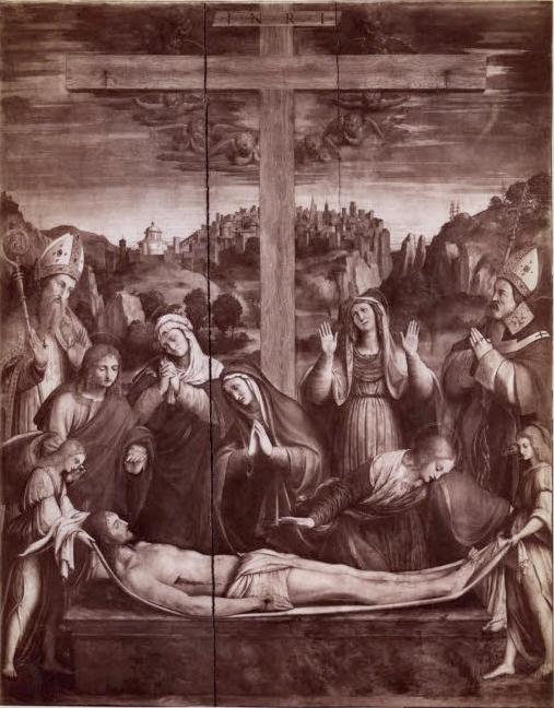 Deposizione di Cristo con S. Ambrogio e S. Agostino