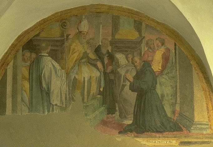 Papa Alessandro IV consegna la Bolla agli eremiti agostiniani