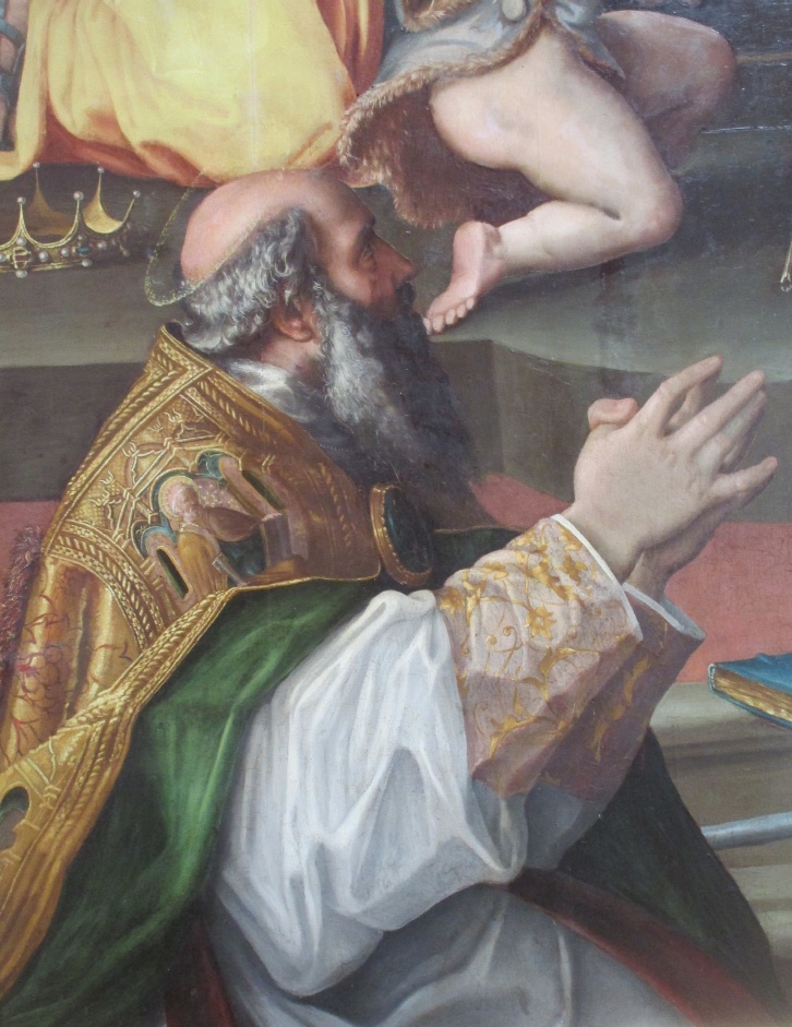 Particolare di sant'Agostino in preghiera