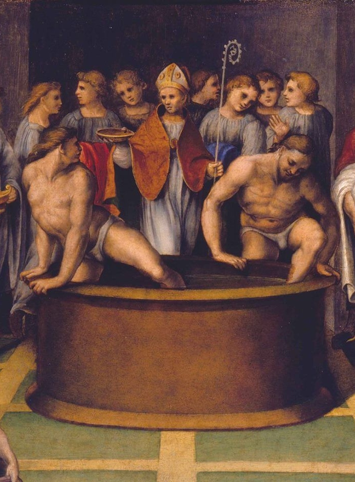 Agostino battezza i catecumeni di Girolamo Genga